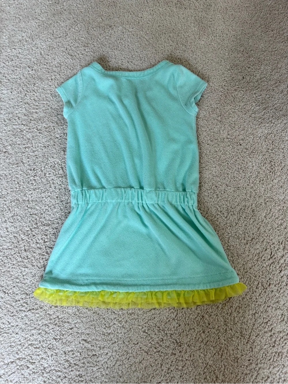 Disney Aqua Little Mermaid Terry Dress with Yellow Trim